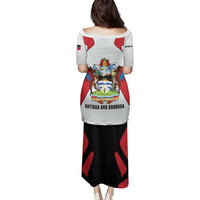 Antigua and Barbuda Flag Family Matching Puletasi and Hawaiian Shirt with National Coat of Arms - Wonder Print Shop