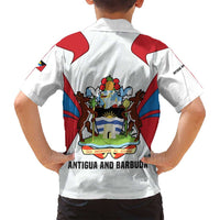 Antigua and Barbuda Flag Family Matching Tank Maxi Dress and Hawaiian Shirt with National Coat of Arms - Wonder Print Shop