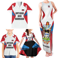 Antigua and Barbuda Flag Family Matching Tank Maxi Dress and Hawaiian Shirt with National Coat of Arms - Wonder Print Shop