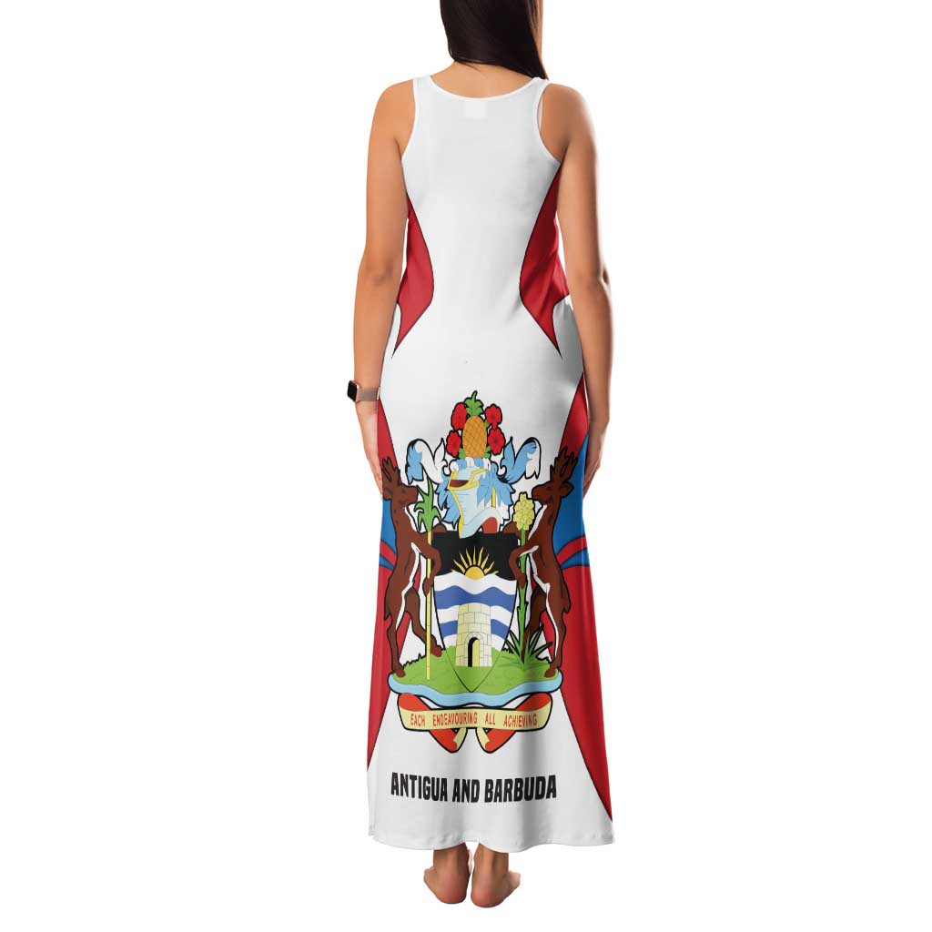 Antigua and Barbuda Flag Family Matching Tank Maxi Dress and Hawaiian Shirt with National Coat of Arms - Wonder Print Shop