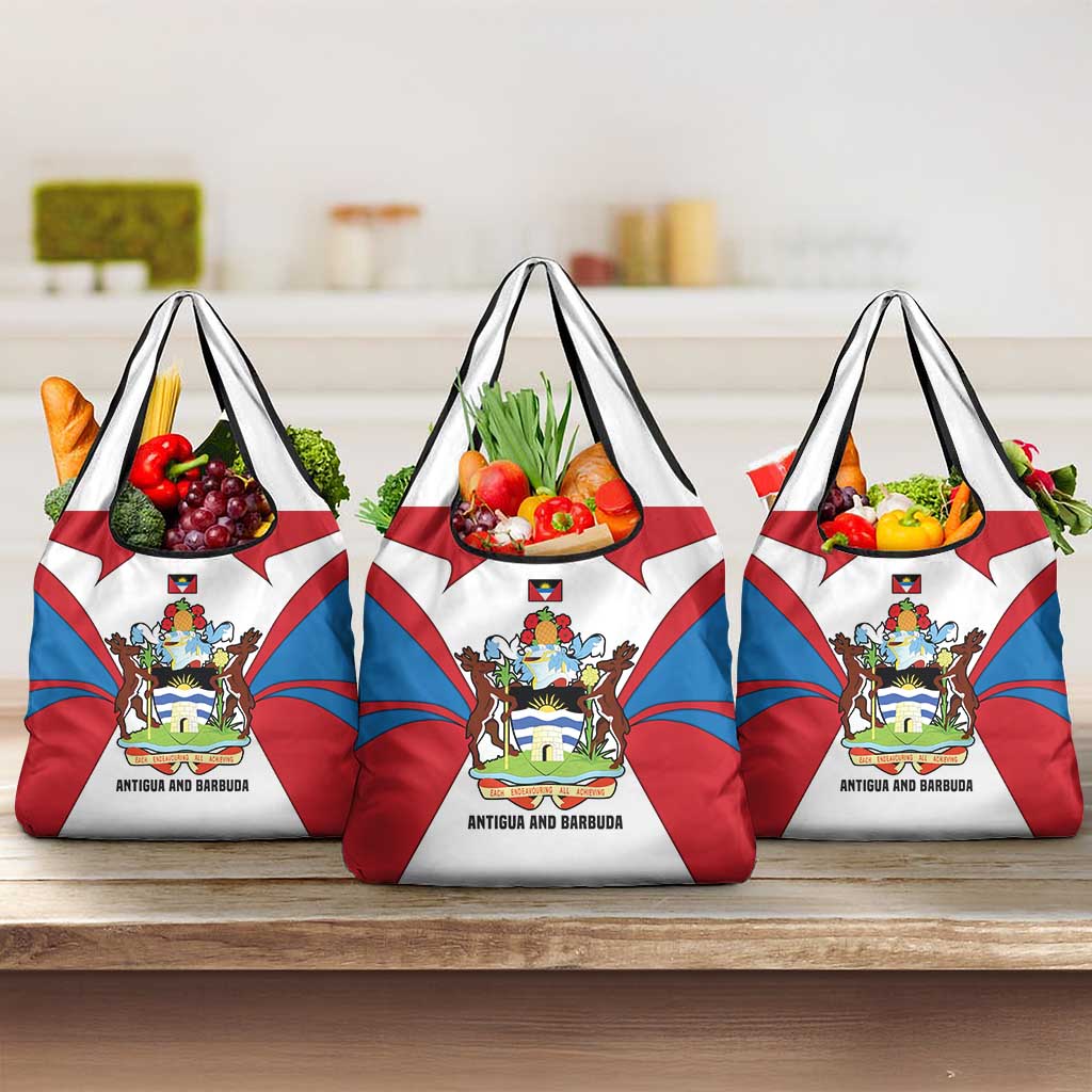 Antigua and Barbuda Flag Grocery Bag with National Coat of Arms - Wonder Print Shop