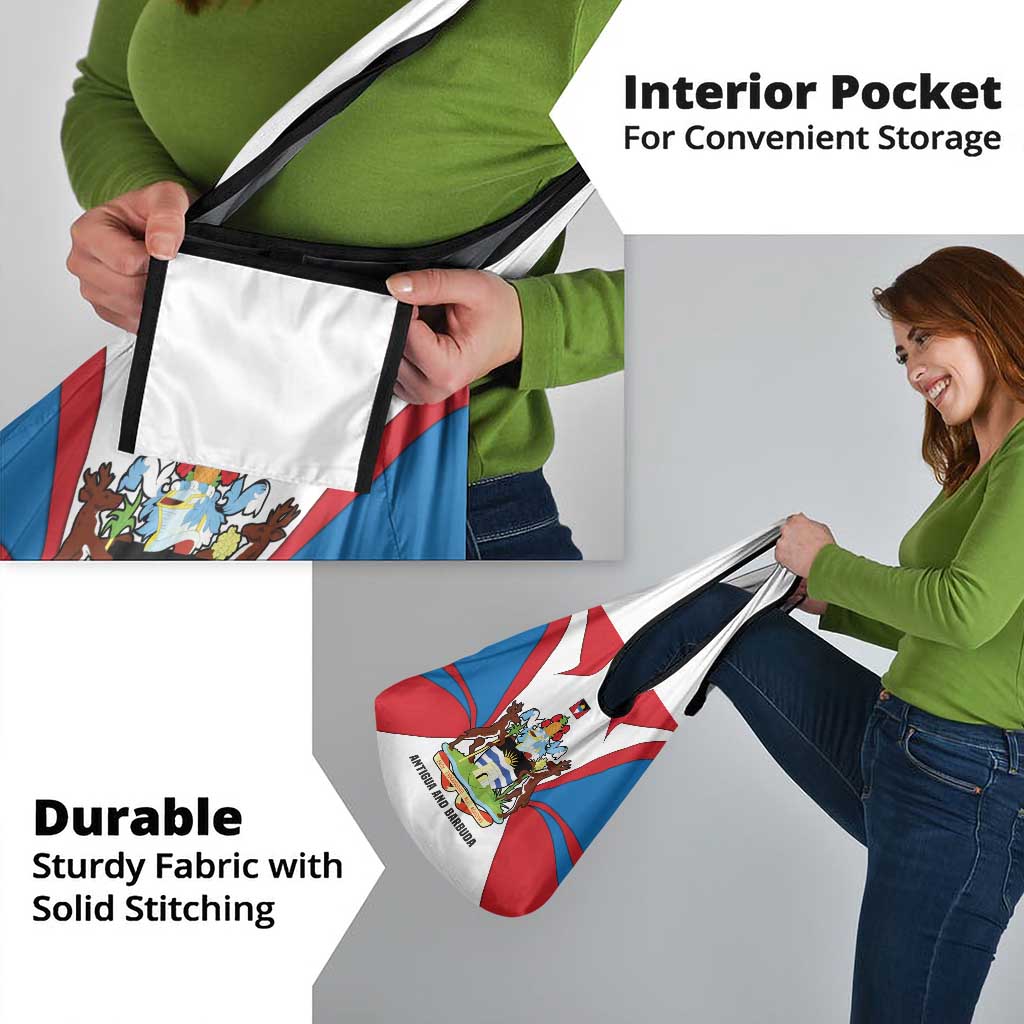 Antigua and Barbuda Flag Grocery Bag with National Coat of Arms - Wonder Print Shop