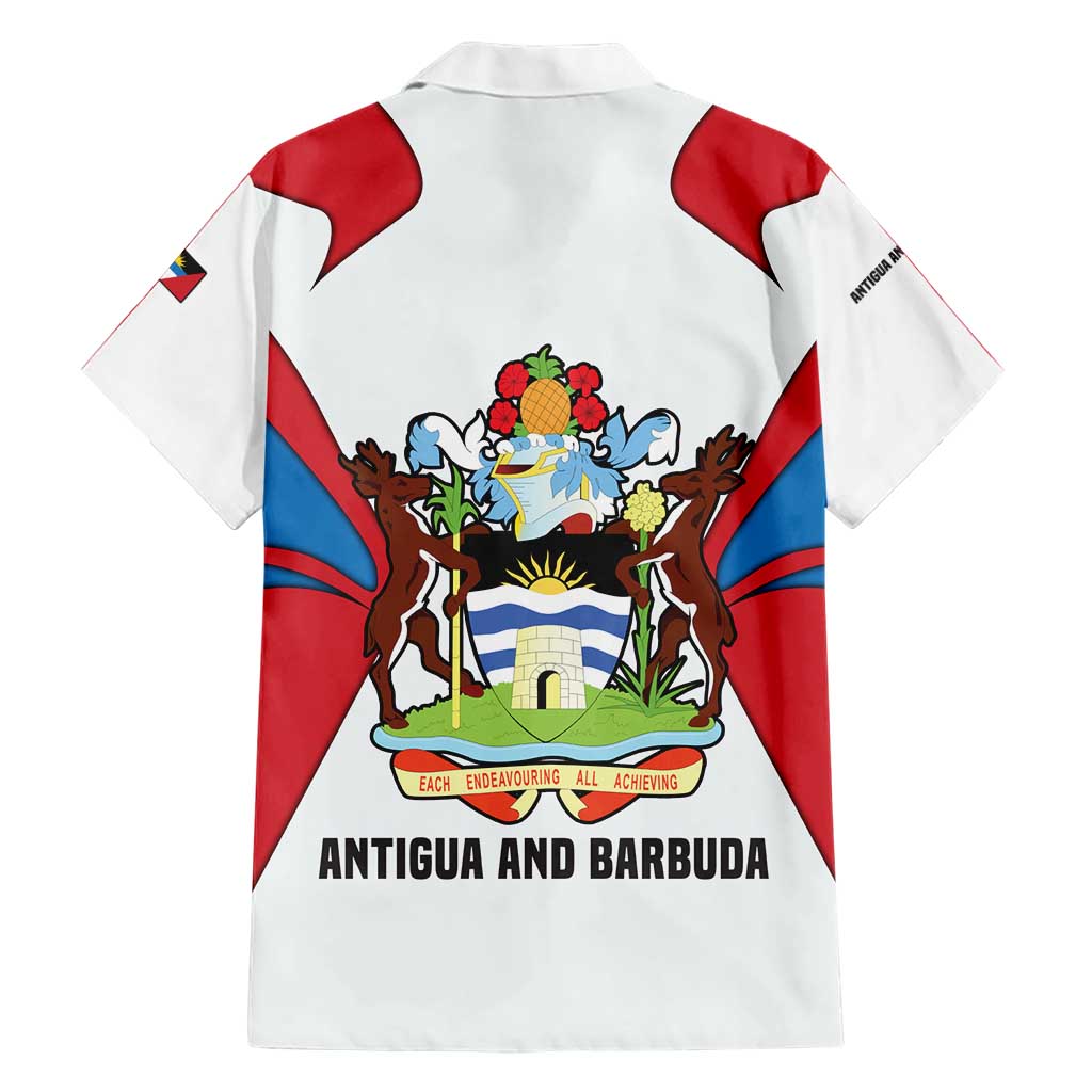 Antigua and Barbuda Flag Hawaiian Shirt with National Coat of Arms - Wonder Print Shop