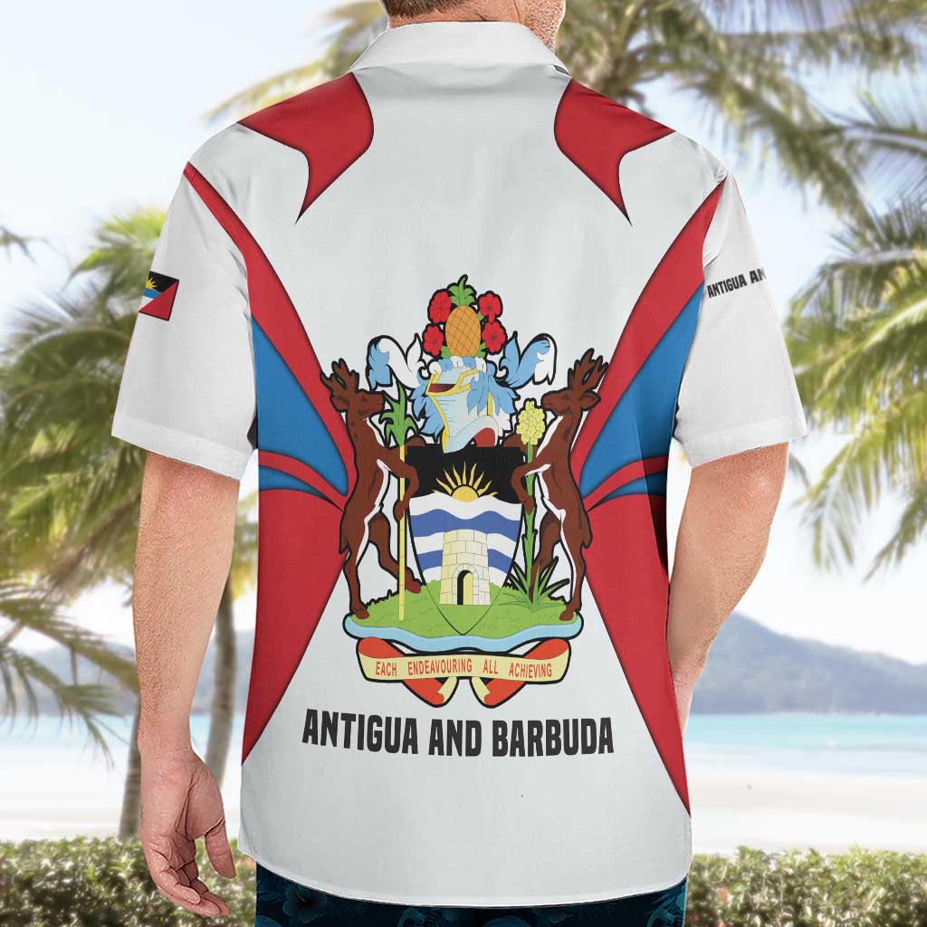 Antigua and Barbuda Flag Hawaiian Shirt with National Coat of Arms - Wonder Print Shop
