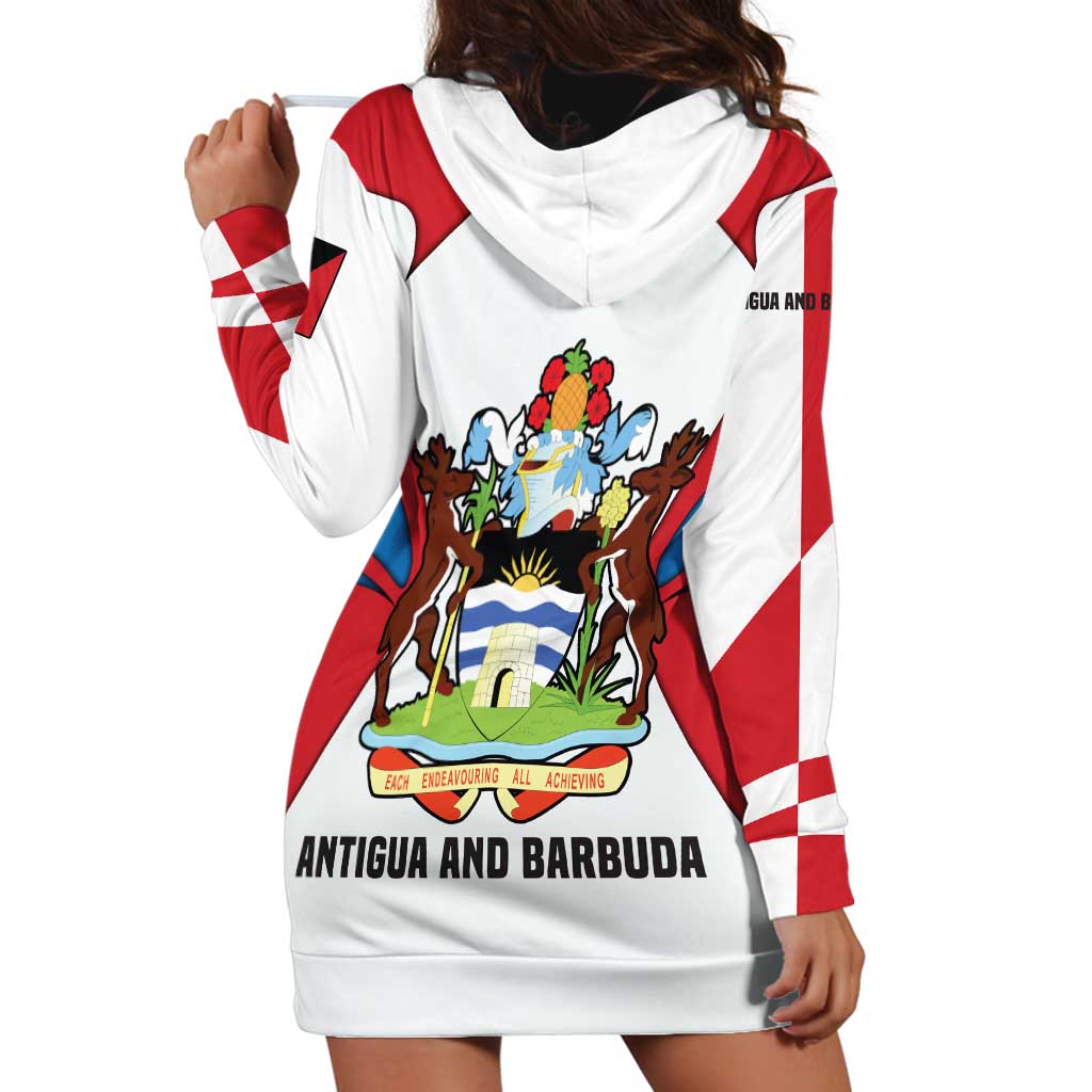 Antigua and Barbuda Flag Hoodie Dress with National Coat of Arms - Wonder Print Shop