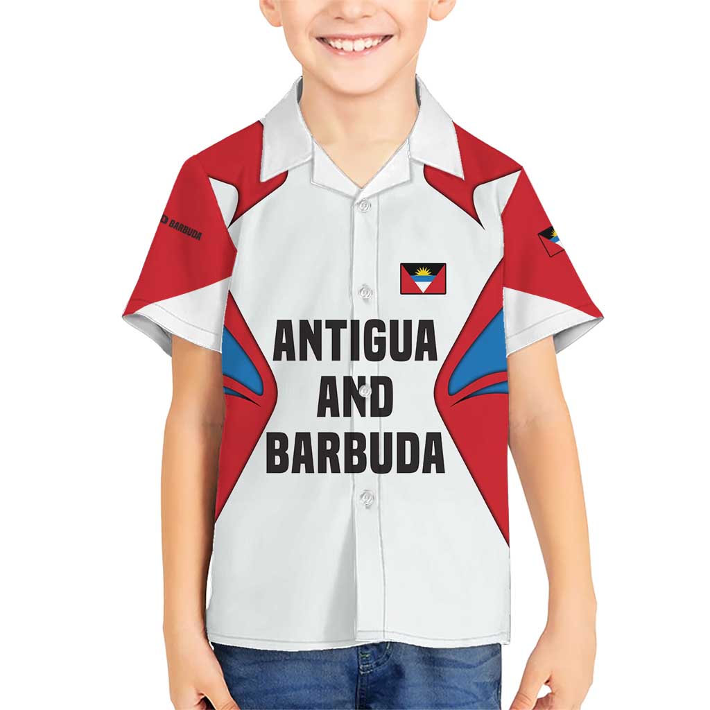 Antigua and Barbuda Flag Kid Hawaiian Shirt with National Coat of Arms - Wonder Print Shop