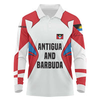 Antigua and Barbuda Flag Long Sleeve Polo Shirt with National Coat of Arms - Wonder Print Shop