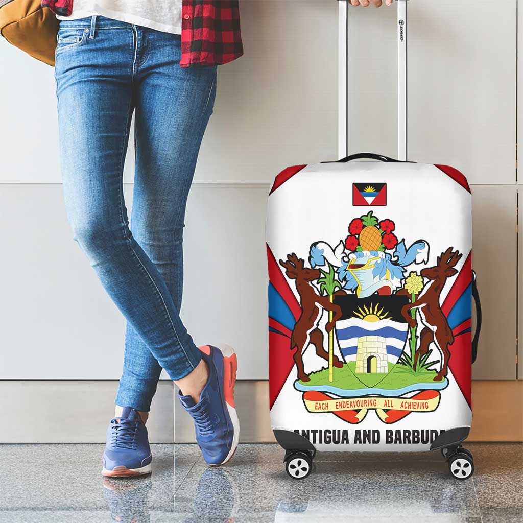 Antigua and Barbuda Flag Luggage Cover with National Coat of Arms - Wonder Print Shop
