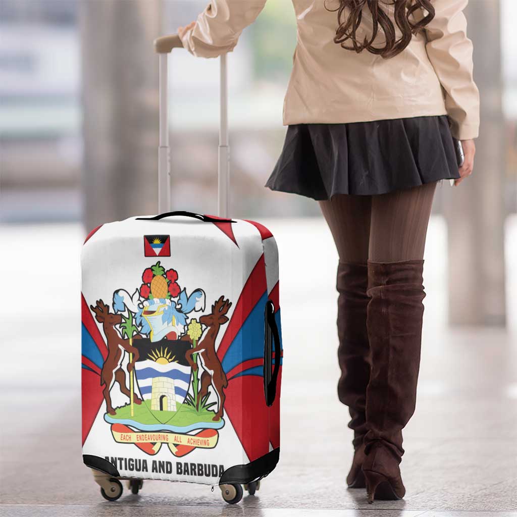 Antigua and Barbuda Flag Luggage Cover with National Coat of Arms - Wonder Print Shop