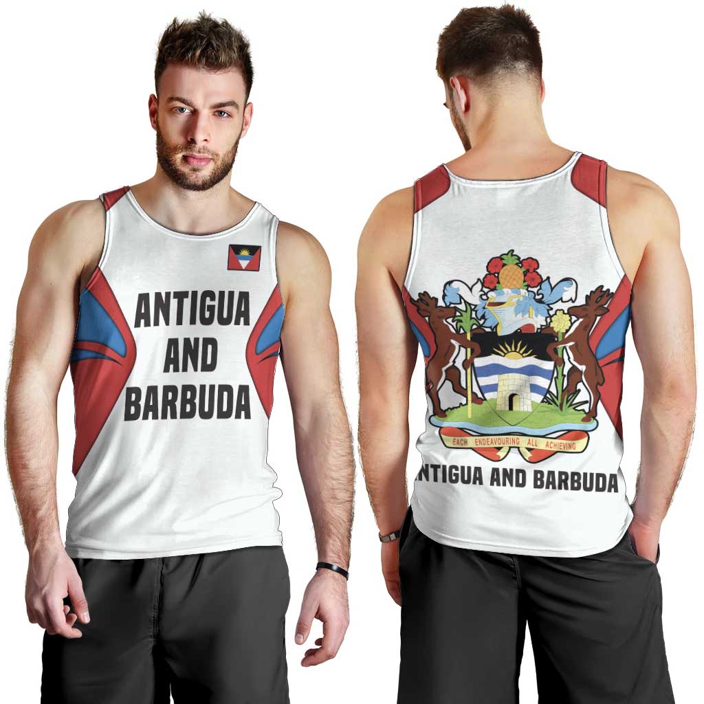 Antigua and Barbuda Flag Men Tank Top with National Coat of Arms - Wonder Print Shop