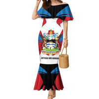 Antigua and Barbuda Flag Mermaid Dress with National Coat of Arms - Wonder Print Shop