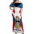 Antigua and Barbuda Flag Off Shoulder Maxi Dress with National Coat of Arms - Wonder Print Shop