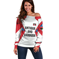 Antigua and Barbuda Flag Off Shoulder Sweater with National Coat of Arms - Wonder Print Shop