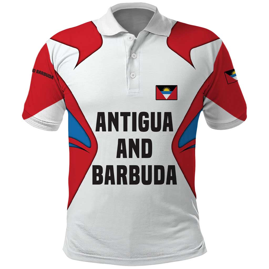 Antigua and Barbuda Flag Polo Shirt with National Coat of Arms - Wonder Print Shop