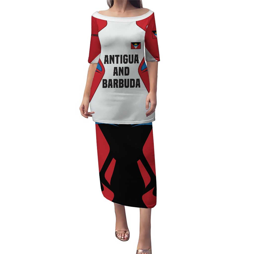 Antigua and Barbuda Flag Puletasi with National Coat of Arms - Wonder Print Shop