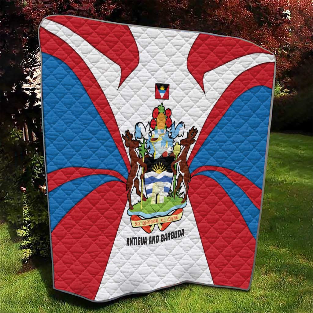 Antigua and Barbuda Flag Quilt with National Coat of Arms - Wonder Print Shop