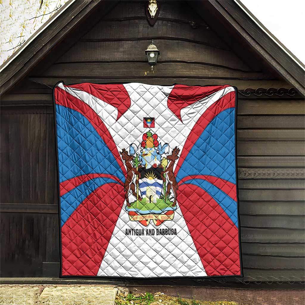 Antigua and Barbuda Flag Quilt with National Coat of Arms - Wonder Print Shop