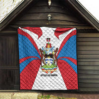 Antigua and Barbuda Flag Quilt with National Coat of Arms - Wonder Print Shop