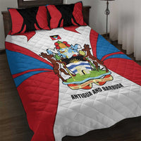Antigua and Barbuda Flag Quilt Bed Set with National Coat of Arms - Wonder Print Shop