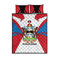 Antigua and Barbuda Flag Quilt Bed Set with National Coat of Arms - Wonder Print Shop