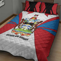 Antigua and Barbuda Flag Quilt Bed Set with National Coat of Arms - Wonder Print Shop