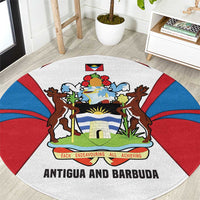Antigua and Barbuda Flag Round Carpet with National Coat of Arms - Wonder Print Shop