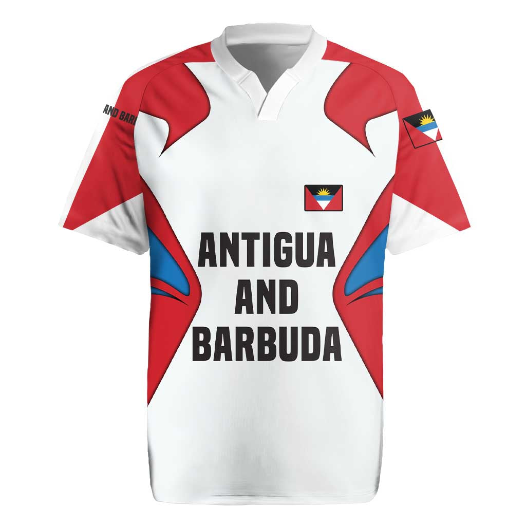 Antigua and Barbuda Flag Rugby Jersey with National Coat of Arms - Wonder Print Shop