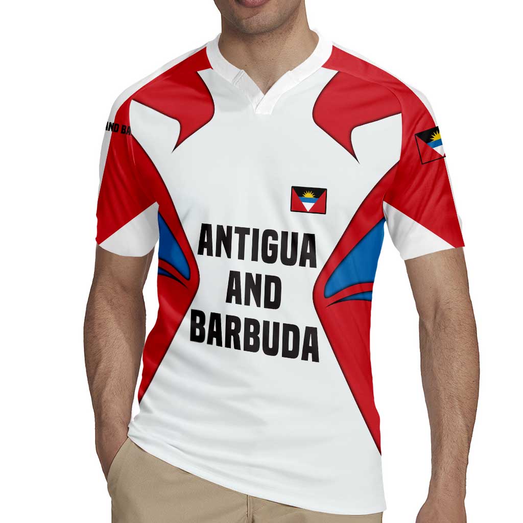 Antigua and Barbuda Flag Rugby Jersey with National Coat of Arms - Wonder Print Shop