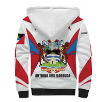 Antigua and Barbuda Flag Sherpa Hoodie with National Coat of Arms - Wonder Print Shop