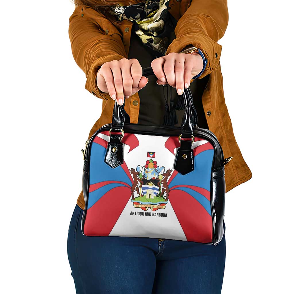 Antigua and Barbuda Flag Shoulder Handbag with National Coat of Arms - Wonder Print Shop