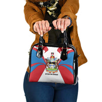 Antigua and Barbuda Flag Shoulder Handbag with National Coat of Arms - Wonder Print Shop
