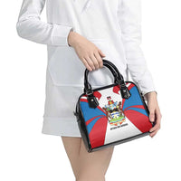 Antigua and Barbuda Flag Shoulder Handbag with National Coat of Arms - Wonder Print Shop