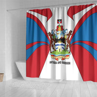 Antigua and Barbuda Flag Shower Curtain with National Coat of Arms - Wonder Print Shop