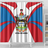 Antigua and Barbuda Flag Shower Curtain with National Coat of Arms - Wonder Print Shop