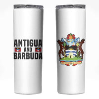 Antigua and Barbuda Flag Skinny Tumbler with National Coat of Arms - Wonder Print Shop