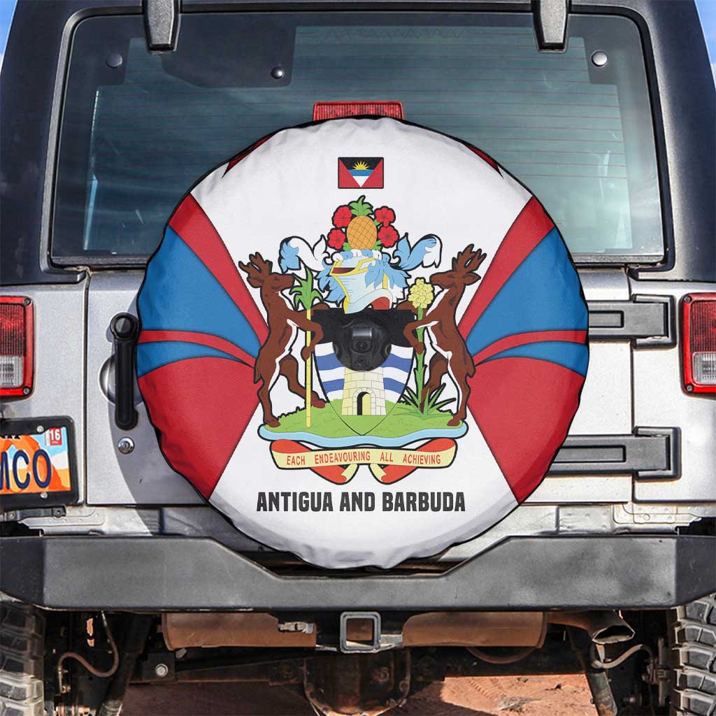 Antigua and Barbuda Flag Spare Tire Cover with National Coat of Arms - Wonder Print Shop