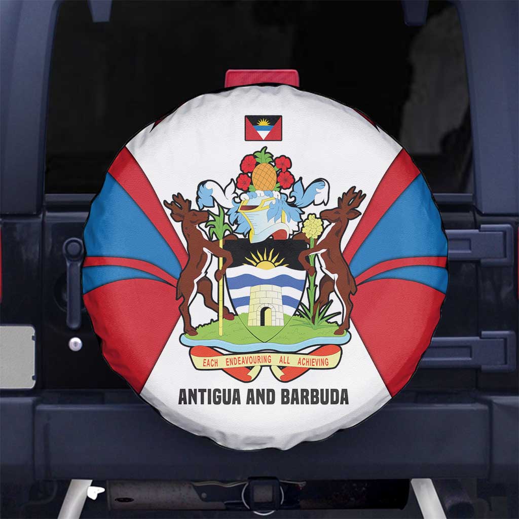 Antigua and Barbuda Flag Spare Tire Cover with National Coat of Arms - Wonder Print Shop