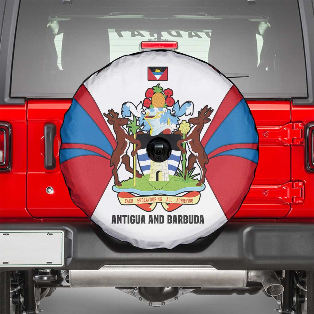 Antigua and Barbuda Flag Spare Tire Cover with National Coat of Arms - Wonder Print Shop