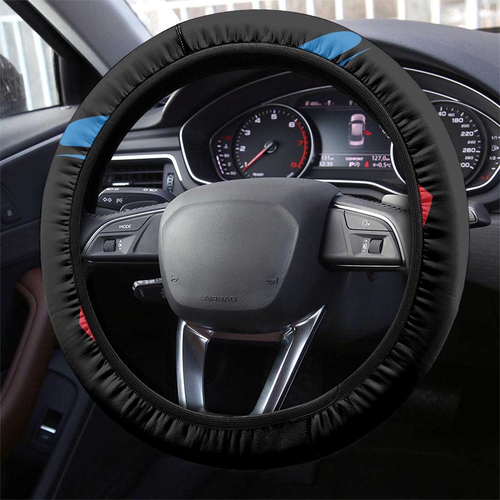 Antigua and Barbuda Flag Steering Wheel Cover with National Coat of Arms - Wonder Print Shop