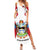 Antigua and Barbuda Flag Summer Maxi Dress with National Coat of Arms - Wonder Print Shop
