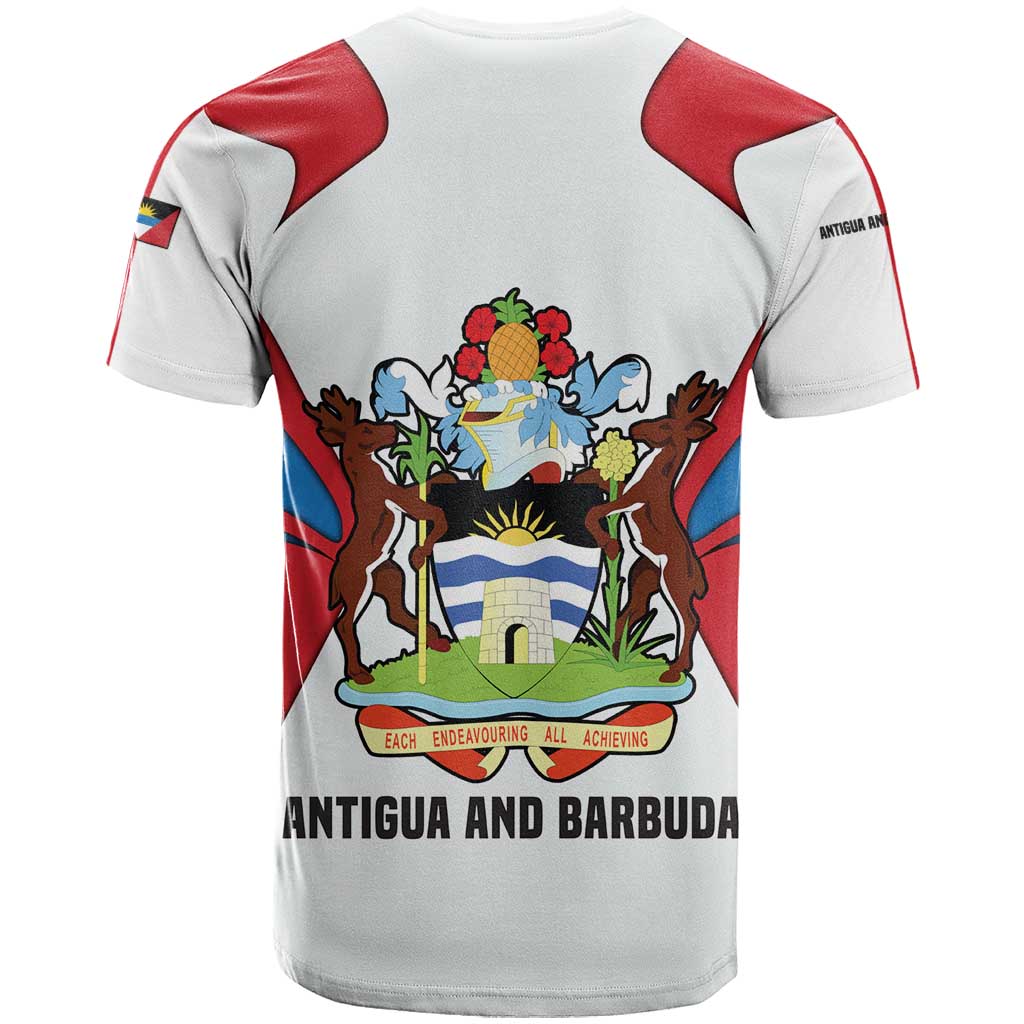 Antigua and Barbuda Flag T Shirt with National Coat of Arms - Wonder Print Shop