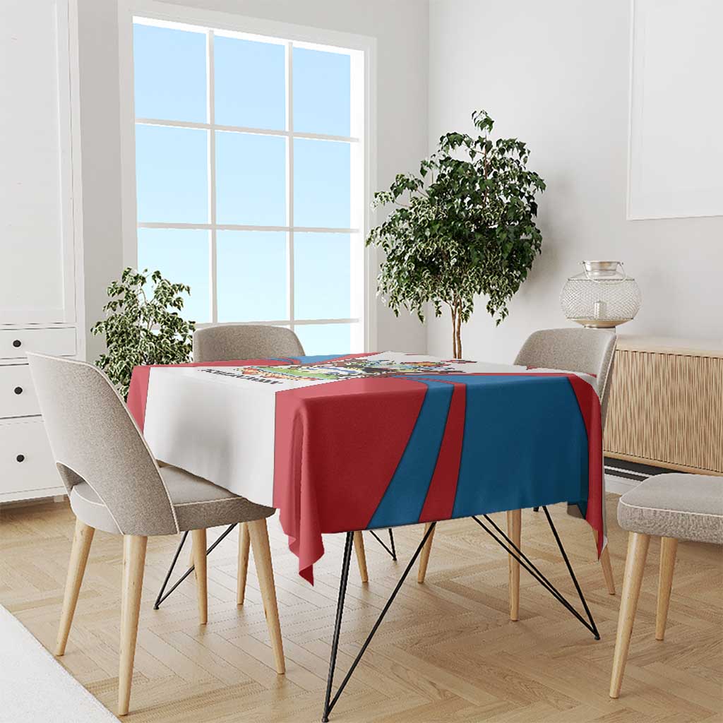 Antigua and Barbuda Flag Tablecloth with National Coat of Arms - Wonder Print Shop