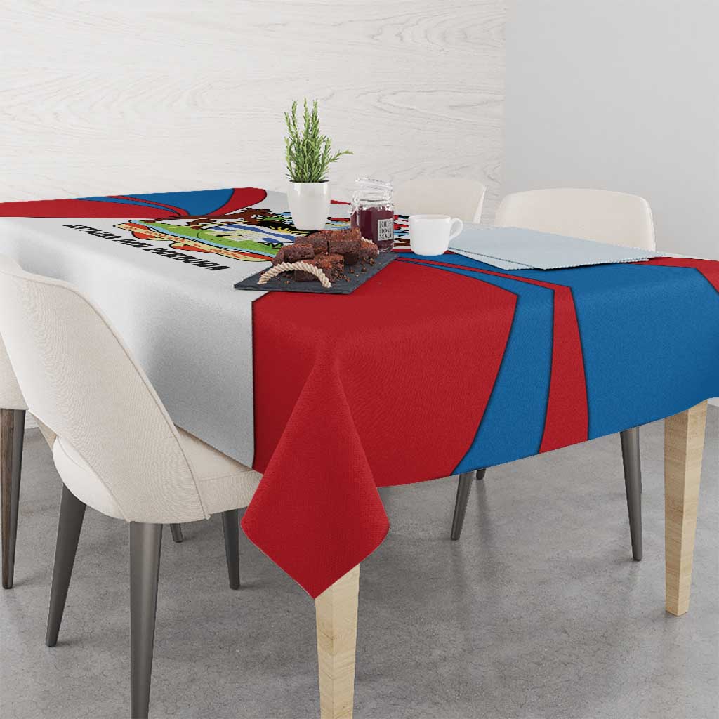 Antigua and Barbuda Flag Tablecloth with National Coat of Arms - Wonder Print Shop