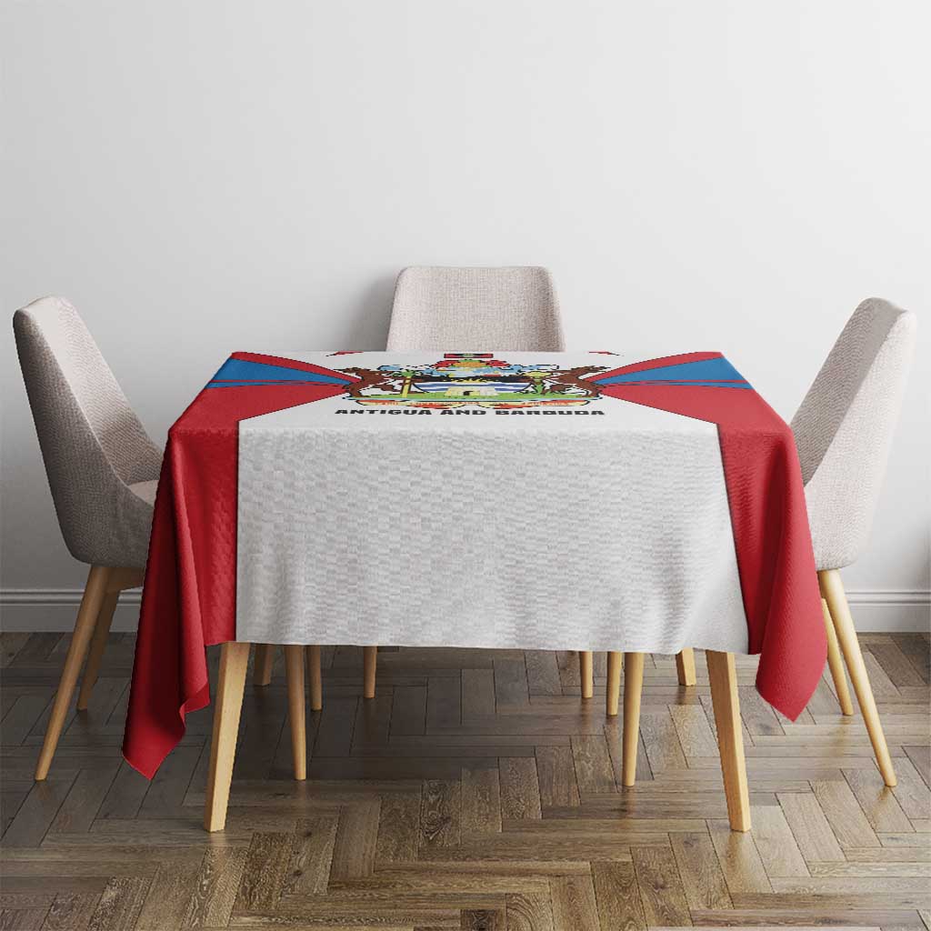 Antigua and Barbuda Flag Tablecloth with National Coat of Arms - Wonder Print Shop