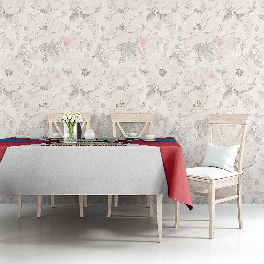 Antigua and Barbuda Flag Tablecloth with National Coat of Arms - Wonder Print Shop