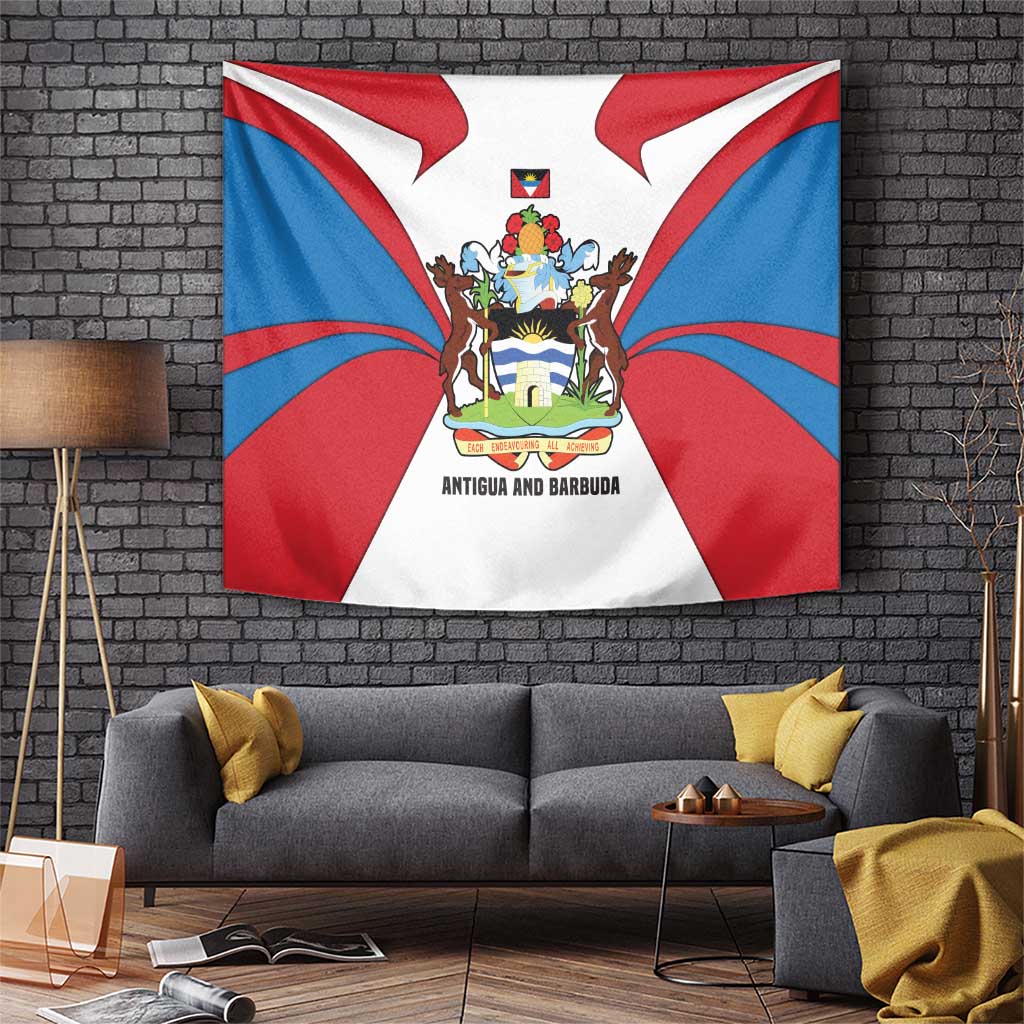 Antigua and Barbuda Flag Tapestry with National Coat of Arms - Wonder Print Shop
