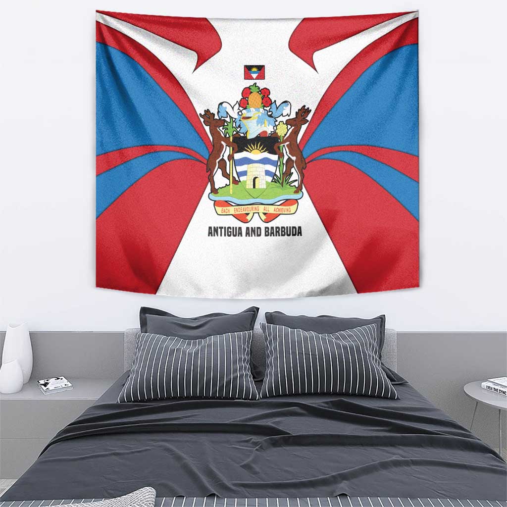 Antigua and Barbuda Flag Tapestry with National Coat of Arms - Wonder Print Shop
