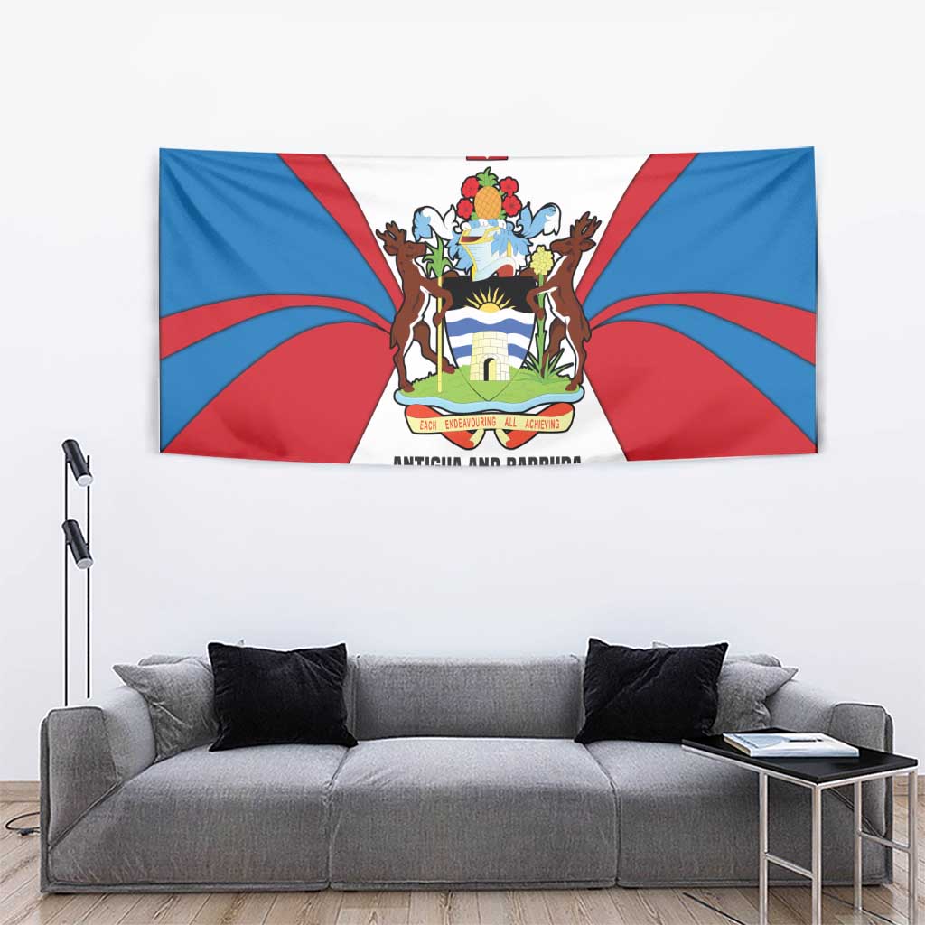 Antigua and Barbuda Flag Tapestry with National Coat of Arms - Wonder Print Shop
