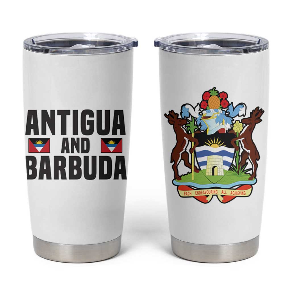 Antigua and Barbuda Flag Tumbler Cup with National Coat of Arms - Wonder Print Shop