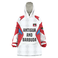 Antigua and Barbuda Flag Wearable Blanket Hoodie with National Coat of Arms - Wonder Print Shop